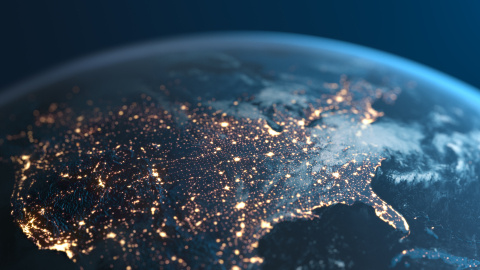 Photo of earth with the electrical use.