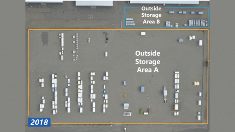 Rotating images of the Hanford Site storage area