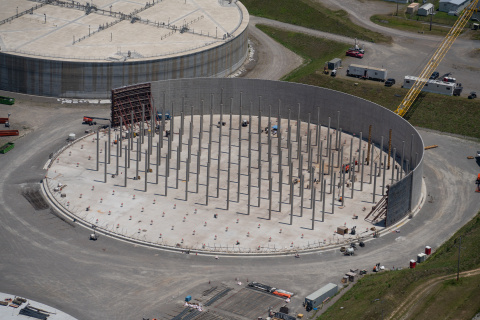 Aerial view of a disposal unit at the Savannah River Site