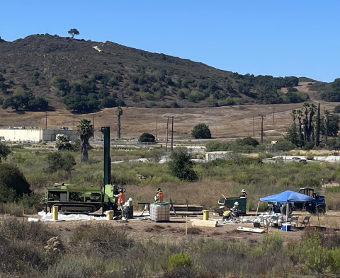 A view of a groundwater study taking place on the grounds of the ETEC Site