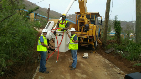 Crews work on St. Thomas's electrical backbone