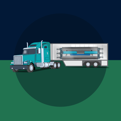 Microreactor in a semi truck