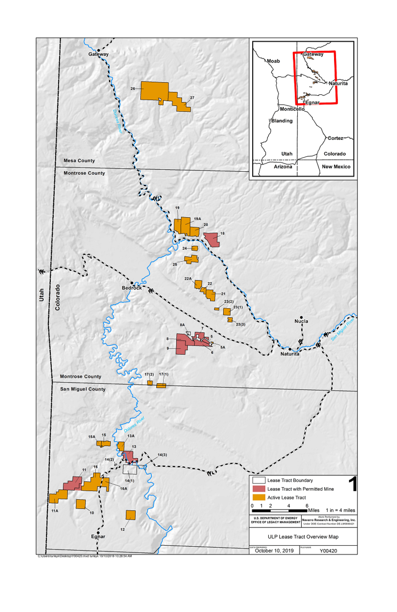 Uranium Leasing Program Tract Overview Map