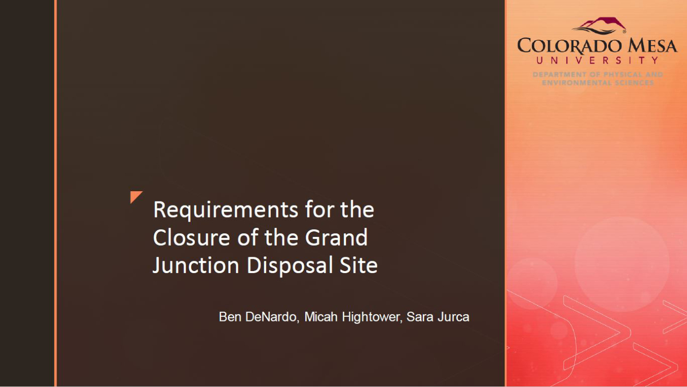 Over the course of the fall 2020 semester, CMU students researched closure guidelines and procedures to provide LM with a recommendation for the GJDS.
