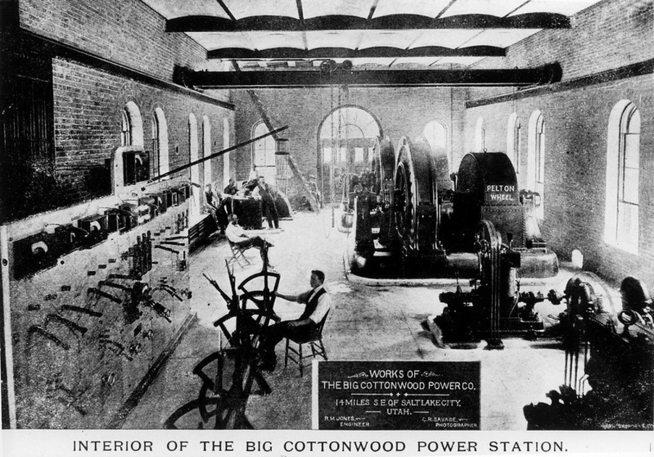Historic photograph of U.S. Dept of Interior's Cottonwood Power Station in Salt Lake City.
