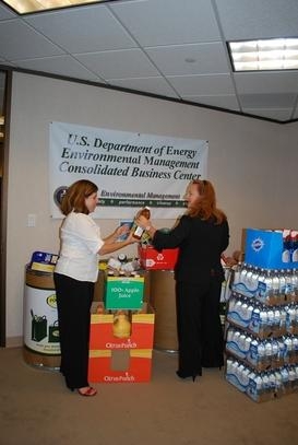 Kimberly Dellinger and Michelle Litmer with EMCBC prepare donations for the campaign. Kimberly Dellinger and Michelle Litmer with EMCBC prepare donations for the campaign.