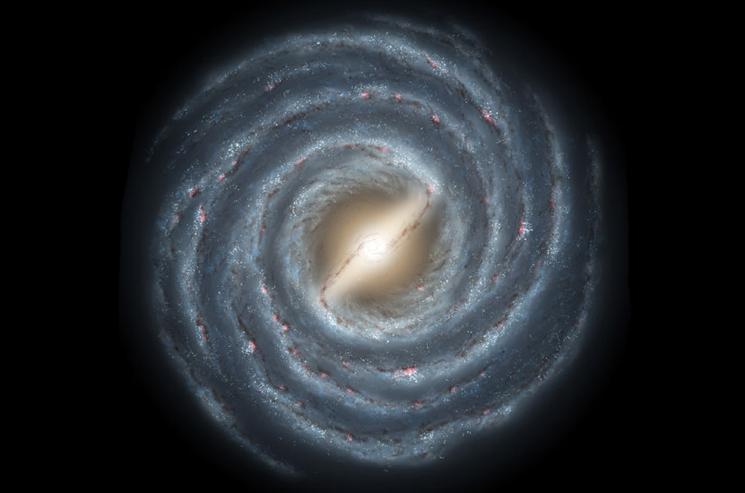 This is a graphic representation of the Milky Way, the galaxy in which Earth is contained. Scientists know of more than 20 visible satellite galaxies that circle the center of the Milky Way, with masses ranging from one million to one billion solar masses. Occasionally, one of these orbiting galaxies pass through the Milky Way making waves for millennia. | Graphic courtesy of NASA This is a graphic representation of the Milky Way, the galaxy in which Earth is contained. Scientists know of more than 20 visible satellite galaxies that circle the center of the Milky Way, with masses ranging from one million to one billion solar masses. Occasionally, one of these orbiting galaxies pass through the Milky Way making waves for millennia. | Graphic courtesy of NASA