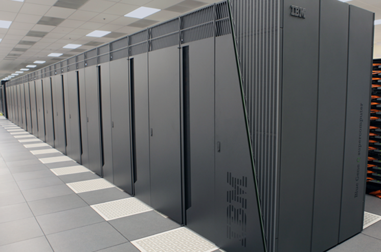 Mira, the 10-petaflop IBM Blue Gene/Q system at Argonne National Laboratory, is capable of carrying out 10 quadrillion calculations per second. Each year researchers apply to the INCITE program to get to use this machine's incredible computing power. | Photo courtesy of Argonne National Lab. Mira, the 10-petaflop IBM Blue Gene/Q system at Argonne National Laboratory, is capable of carrying out 10 quadrillion calculations per second. Each year researchers apply to the INCITE program to get to use this machine's incredible computing power. | Photo courtesy of Argonne National Lab.