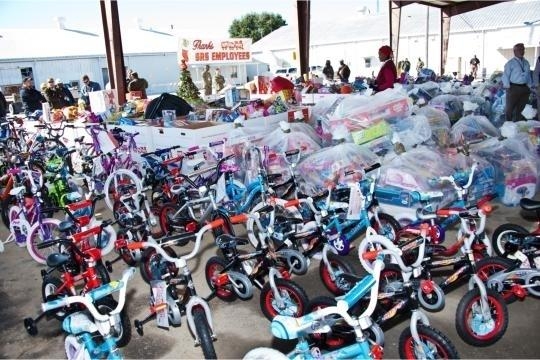 Shown here are some of the thousands of items employees at the Savannah River Site
collected for Toys for Tots. Shown here are some of the thousands of items employees at the Savannah River Site
collected for Toys for Tots.