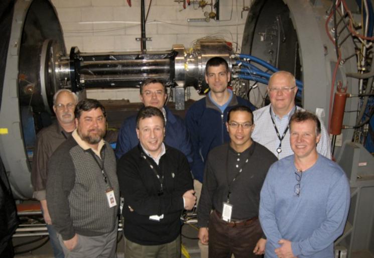 The ICES team from Alliant Techsystems and ACENT Laboratories (L to R): Fred Gregory, Andy Robertson, Tony Castrogiovanni, Florin Girlea, Vincenzo Verrelli, Bon Calayag, Vladimir Balepin, Kirk Featherstone. | Courtesy of the ICES team. The ICES team from Alliant Techsystems and ACENT Laboratories (L to R): Fred Gregory, Andy Robertson, Tony Castrogiovanni, Florin Girlea, Vincenzo Verrelli, Bon Calayag, Vladimir Balepin, Kirk Featherstone. | Courtesy of the ICES team.
