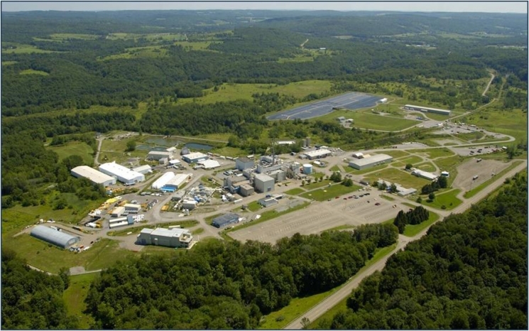 An aerial view of the West Valley Demonstration Project.