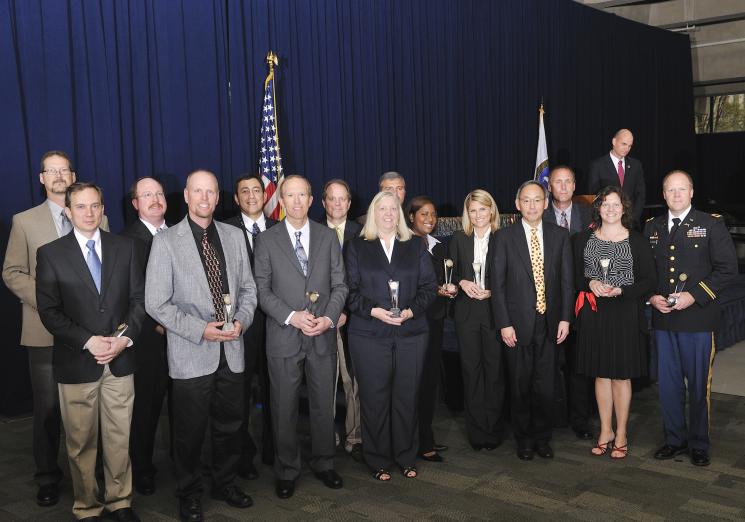 The B53 Weapon System Dismantlement Program Team with Secretary Steven Chu as they receive a Secretary of Energy Achievement Award. | Photo courtesy of the Energy Department