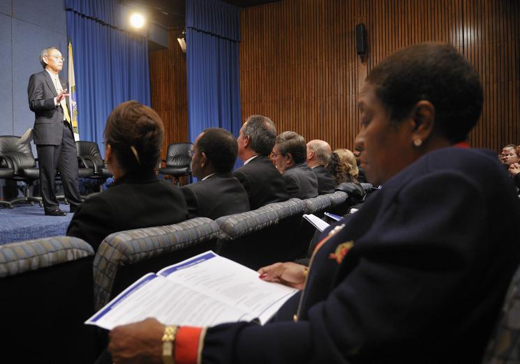 Secretary Chu speaks at the Workforce Diversity and Inclusion Town Hall on December 6, 2011. | Energy Department file photo. Secretary Chu speaks at the Workforce Diversity and Inclusion Town Hall on December 6, 2011. | Energy Department file photo.