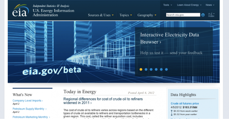 Check out <a href="http://www.eia.gov/beta/enerdat/">EIA’s beta test site</a> and leave your feedback. Check out <a href="http://www.eia.gov/beta/enerdat/">EIA’s beta test site</a> and leave your feedback.