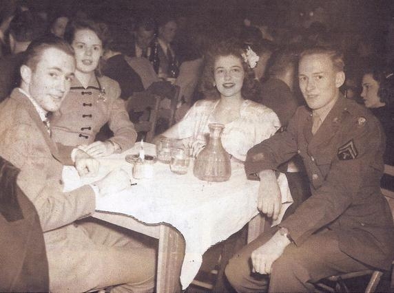 Manhattan Project veteran Ralph Gates (far right) celebrates Christmas in 1945. Gates contributed to the Voices of the Manhattan Project, a storytelling project launched by the Atomic Heritage Foundation and Los Alamos Historical Society. Manhattan Project veteran Ralph Gates (far right) celebrates Christmas in 1945. Gates contributed to the Voices of the Manhattan Project, a storytelling project launched by the Atomic Heritage Foundation and Los Alamos Historical Society.