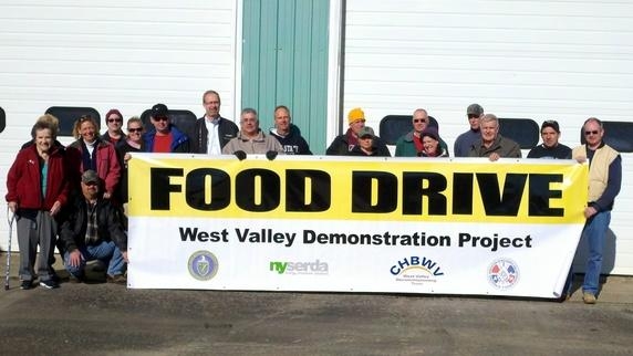 West Valley Demonstration Project has a reputation for strong community involvement. Pictured here are the volunteers who distributed food to seven food banks. West Valley Demonstration Project has a reputation for strong community involvement. Pictured here are the volunteers who distributed food to seven food banks.
