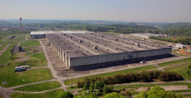 BEFORE: An aerial photo shows Building K-33 before demolition.