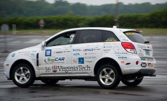 Virginia Tech puts their EcoCar vehicle through the paces at General Motors' Milford Proving Grounds. | Credit Department of Energy Advanced Vehicle Technology Competitions Virginia Tech puts their EcoCar vehicle through the paces at General Motors' Milford Proving Grounds. | Credit Department of Energy Advanced Vehicle Technology Competitions