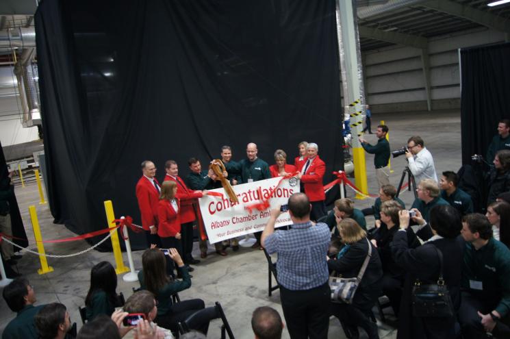 EnerG2 Ribbon Cutting Ceremony for new battery materials plant in Albany, Oregon. Photo courtesy of the Vehicle Technologies Program EnerG2 Ribbon Cutting Ceremony for new battery materials plant in Albany, Oregon. Photo courtesy of the Vehicle Technologies Program