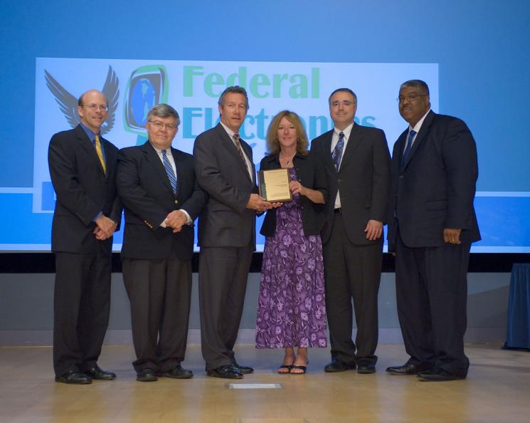 Left to right: EPA Assistant Administrator Jim Jones, Jeff Eagan, Brian Costlow, Kathy Loftin, Tony Castellano, and Kevin Cooke. (photo courtesy of EPA) Left to right: EPA Assistant Administrator Jim Jones, Jeff Eagan, Brian Costlow, Kathy Loftin, Tony Castellano, and Kevin Cooke. (photo courtesy of EPA)