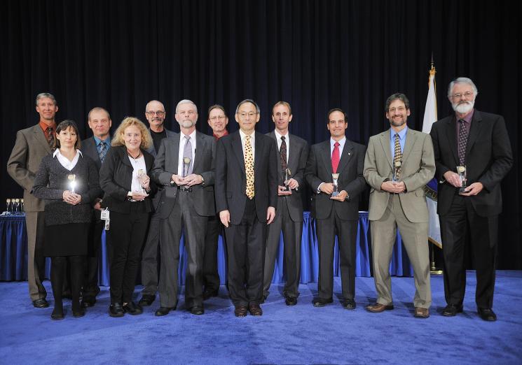 The Fugitive Emissions Working Group with Secretary Steven Chu as they receive a Secretary of Energy Achievement Award. | Photo courtesy of the Energy Department