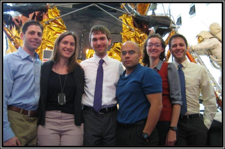 The Office of Energy Efficiency and Renewable Energy offers a variety of internships, fellowships, and scholarships in addition to the postdoctoral research awards. Current SunShot fellows pose in front of the Apollo Lunar Module at the National Air and Space Museum. | Energy Department file photo.
