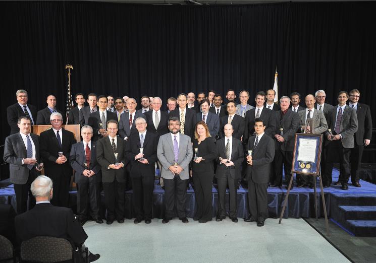 The Flow Rate Technical Group/Nodal Analysis Team with Secretary Steven Chu as they receive a Secretary of Energy Achievement Award. | Photo courtesy of the Energy Department