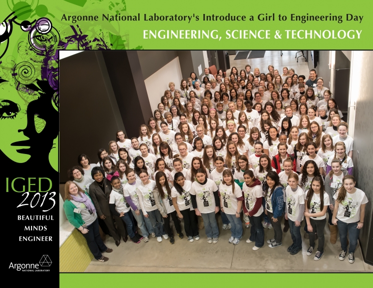 Dot Harris, Director of the Department of Energy’s Office of Economic Impact and Diversity meets with students at Argonne National Laboratory’s Introduce a Girl to Engineering Day (Photo by Argonne National Laboratory)