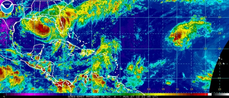 Satellite image of Tropical Storm Isaac. | Courtesy of NOAA. Satellite image of Tropical Storm Isaac. | Courtesy of NOAA.