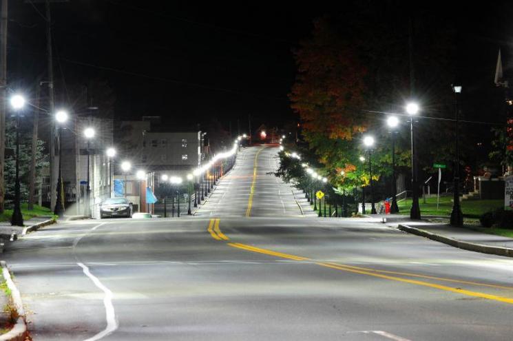 Fort Fairfield's new energy effificent streetlights | Courtesy of: Paul Cyr©2011 NorthernMainePhotos.com