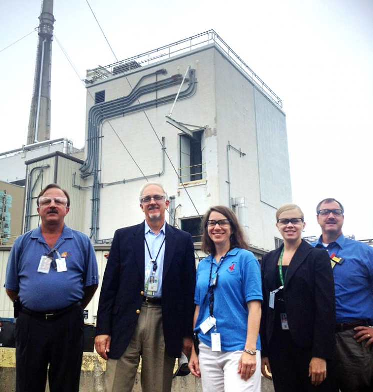 Pictured during a tour of WVDP, left to right, are EM Deputy Assistant Secretary for Acquisition and Project Management Jack Surash, Senior Advisor for Environmental Management David Huizenga, WVDP Operations Manager Catherine Bohan, EM Public Participation Specialist Elizabeth Schmitt and WVDP Director Bryan Bower. Pictured during a tour of WVDP, left to right, are EM Deputy Assistant Secretary for Acquisition and Project Management Jack Surash, Senior Advisor for Environmental Management David Huizenga, WVDP Operations Manager Catherine Bohan, EM Public Participation Specialist Elizabeth Schmitt and WVDP Director Bryan Bower.