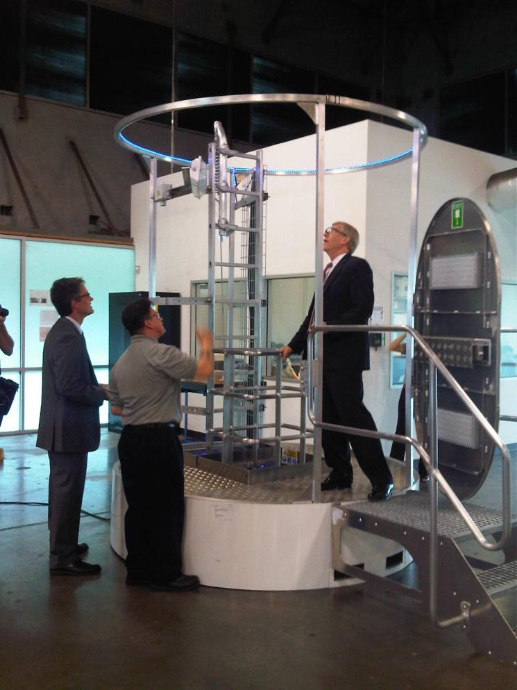 Deputy Secretary Daniel Poneman tours Proinlosa Energy Corp. in Houston, Texas. Proinlosa is a company in the wind turbine manufacturing supply chain that develops tower parts and has benefitted from the Production Tax Credit (PTC). | Photo courtesy of Keri Fulton. Deputy Secretary Daniel Poneman tours Proinlosa Energy Corp. in Houston, Texas. Proinlosa is a company in the wind turbine manufacturing supply chain that develops tower parts and has benefitted from the Production Tax Credit (PTC). | Photo courtesy of Keri Fulton.