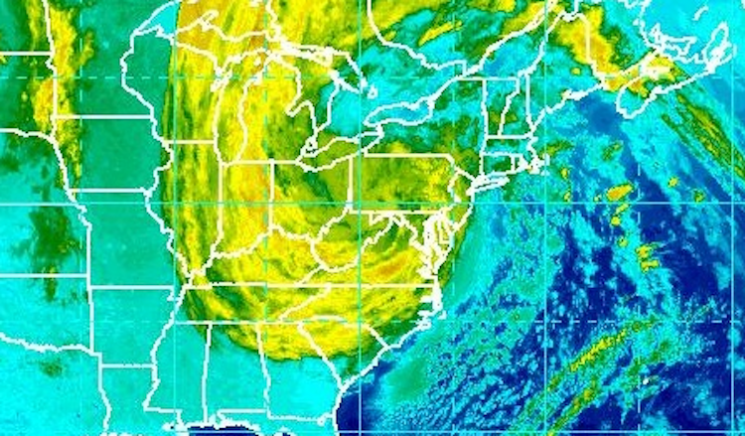 Sandy made landfall as a post-tropical cyclone on the southern coast of New Jersey near Atlantic City at 8 p.m. on October 29, with top sustained winds of 80 mph. | Photo courtesy of NOAA. Sandy made landfall as a post-tropical cyclone on the southern coast of New Jersey near Atlantic City at 8 p.m. on October 29, with top sustained winds of 80 mph. | Photo courtesy of NOAA.
