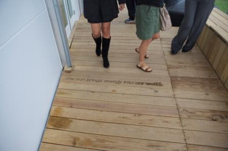 Each house has personalized details--like Florida International's etchings inscribed on the deck floor. Each house has personalized details--like Florida International's etchings inscribed on the deck floor.