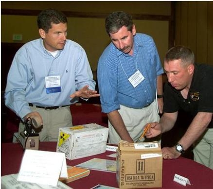 Students learn to identify labels and use instruments during a Transportation Emergency Preparedness Program class Students learn to identify labels and use instruments during a Transportation Emergency Preparedness Program class