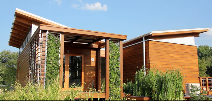 The University of Maryland's "WaterShed" house won first prize in the 2011 Solar Decathlon architecture contest. | Photo courtesy of the <a href="http://2011.solarteam.org">University of Maryland team<a/>. The University of Maryland's "WaterShed" house won first prize in the 2011 Solar Decathlon architecture contest. | Photo courtesy of the <a href="http://2011.solarteam.org">University of Maryland team<a/>.