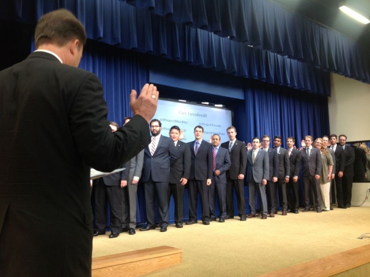 The Presidential Innovation Fellows being sworn in today. | Photo courtesy of the Office of Science and Technology Policy. The Presidential Innovation Fellows being sworn in today. | Photo courtesy of the Office of Science and Technology Policy.