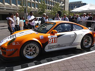 The Porsche 911 GT3R will make its North American debut at the Petit Le Mans in Georgia next Saturday. | Department of Energy Image | Photo by Erin Pierce The Porsche 911 GT3R will make its North American debut at the Petit Le Mans in Georgia next Saturday. | Department of Energy Image | Photo by Erin Pierce