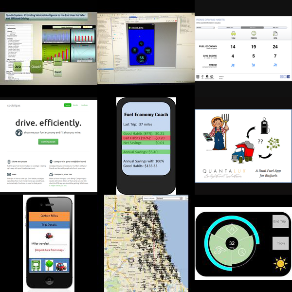 9 of the 37 entries for the Apps for Vehicles competition.