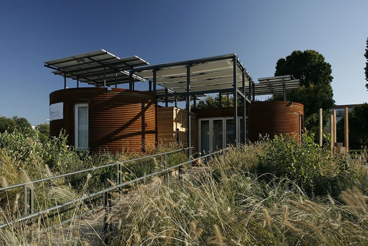 Cornell’s 2009 Silo House is now a private residence on Martha's Vineyard, Massachusetts. | Photo courtesy of Jim Tetro, U.S. Department of Energy Solar Decathlon. Cornell’s 2009 Silo House is now a private residence on Martha's Vineyard, Massachusetts. | Photo courtesy of Jim Tetro, U.S. Department of Energy Solar Decathlon.