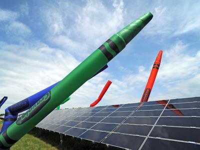 The Crayola solar farm became fully operational this week. Ten children from around the country, known as the "Crayola Green Team," helped dedicate the newest addition to the Easton, Pa.-plant. Photos courtesy of Crayola. | Photo Courtesy of Crayola The Crayola solar farm became fully operational this week. Ten children from around the country, known as the "Crayola Green Team," helped dedicate the newest addition to the Easton, Pa.-plant. Photos courtesy of Crayola. | Photo Courtesy of Crayola