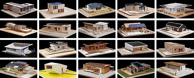 Models of the homes that this year's competitors have designed, built, and will operate at the Solar Decathlon. Models of the homes that this year's competitors have designed, built, and will operate at the Solar Decathlon.