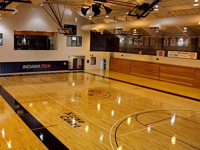 Lighting units in the Schaefer Center's Kline Court, where Indiana Tech’s basketball and volleyball teams compete, will be retrofitted with LEDs. | Photo courtesy of Indiana Tech Lighting units in the Schaefer Center's Kline Court, where Indiana Tech’s basketball and volleyball teams compete, will be retrofitted with LEDs. | Photo courtesy of Indiana Tech