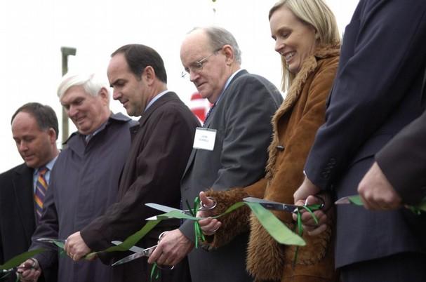 John Ferrell (center -- 4th from left) participates in a ribbon cutting ceremony marking the grand opening of a cellulosic ethanol demonstration facility in Tennessee. | Photo by Amy Smotherman Burgess. John Ferrell (center -- 4th from left) participates in a ribbon cutting ceremony marking the grand opening of a cellulosic ethanol demonstration facility in Tennessee. | Photo by Amy Smotherman Burgess.