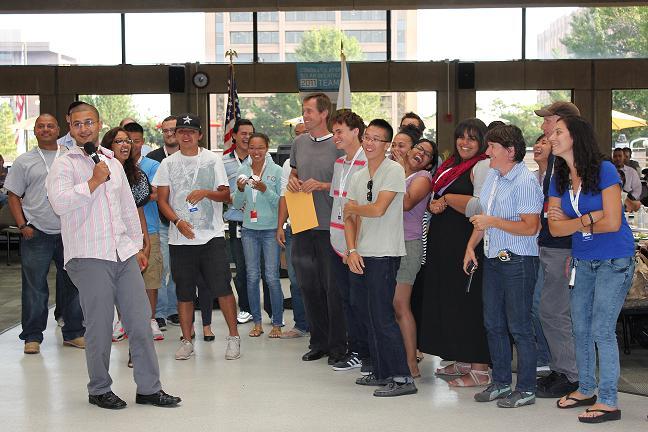 The City College of New York team gathers at the 2011 Solar Decathlon’s All-Team Meeting, immediately before the assembly stage of the competition. | Photo Credit: Carol Anna/U.S. Department of Energy Solar Decathlon. The City College of New York team gathers at the 2011 Solar Decathlon’s All-Team Meeting, immediately before the assembly stage of the competition. | Photo Credit: Carol Anna/U.S. Department of Energy Solar Decathlon.