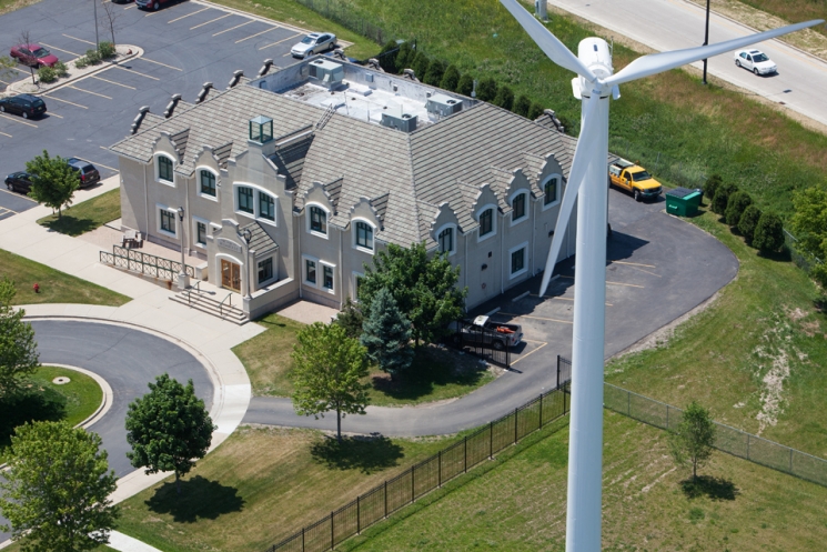 The Port of Milwaukee's wind turbine not only generates power for the Port Administration building, it also serves as a tool to educate the community about wind power. | Photo courtesy of the Port of Milwaukee. The Port of Milwaukee's wind turbine not only generates power for the Port Administration building, it also serves as a tool to educate the community about wind power. | Photo courtesy of the Port of Milwaukee.