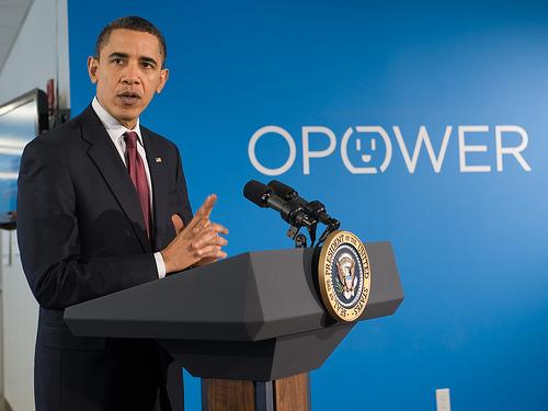 President Barack Obama speaks at OPOWER in Arlington, Va. | Photo courtesy of OPOWER President Barack Obama speaks at OPOWER in Arlington, Va. | Photo courtesy of OPOWER