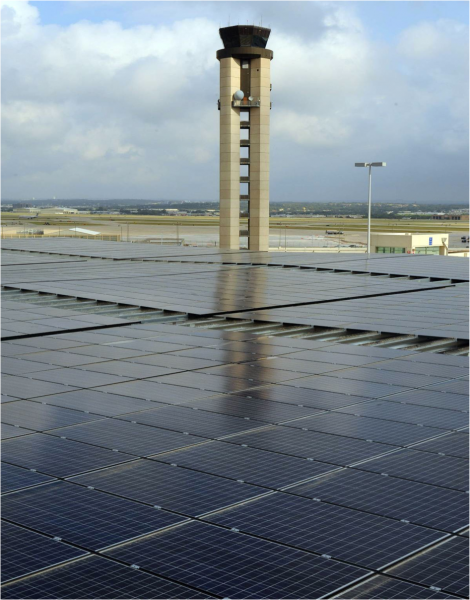 The new photovoltaic system at the San Antonio International Airport. The new photovoltaic system at the San Antonio International Airport.