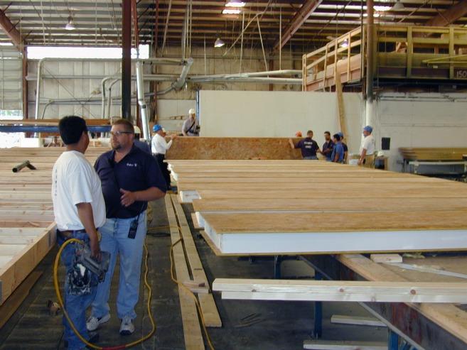 Foam core structural insulated panels are built in a factory, shipped to the jobsite, and assembled. | Photo courtesy of Michael Baechler. Foam core structural insulated panels are built in a factory, shipped to the jobsite, and assembled. | Photo courtesy of Michael Baechler.