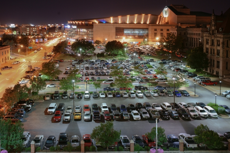 Using money from the Energy Efficiency Block Grant Program, St. Louis installed new LED fixtures in the City Hall parking structure. The new lights deliver more useful light and use nearly 83 percent less power than the previous lights. | Photo courtesy of John Wm Nagel, Photography. Using money from the Energy Efficiency Block Grant Program, St. Louis installed new LED fixtures in the City Hall parking structure. The new lights deliver more useful light and use nearly 83 percent less power than the previous lights. | Photo courtesy of John Wm Nagel, Photography.